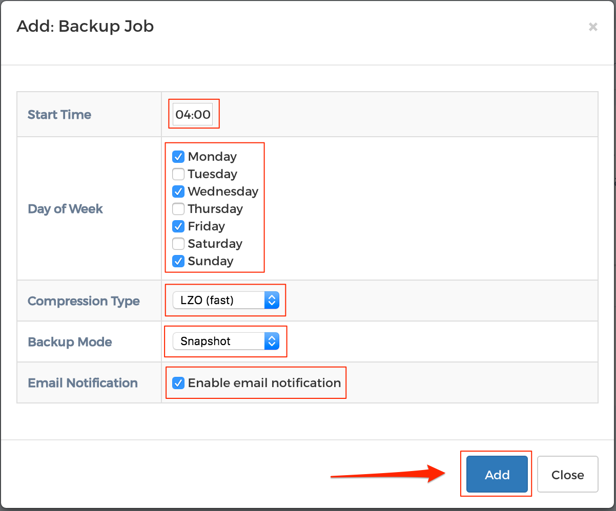 Step 5 - Scheduled Backups